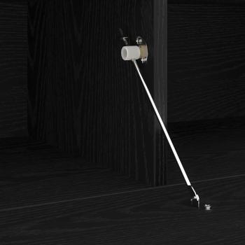 TV-Schränke 2 Stück mit LED-Lichtern aus schwarzem Holzwerkstoff, TV-Ständer mit LED-Lichtern - Schwarzes Holz - 195 x 35 x 40 cm - Hergestellt aus Holzwerkstoff