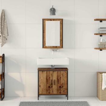 2-teiliges Badezimmermöbelset Altes Holz