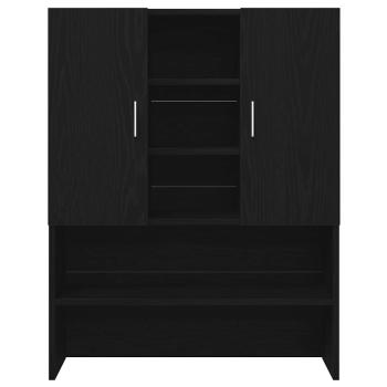 Waschmaschinenschränke 2 Stk. Schwarze Eiche 70.5x71.5x181.5 cm Holzwerkstoff, Waschmaschinenschrank - Schwarze Eiche - 70.5x71.5x91.5 cm - Aus Holzwerkstoff