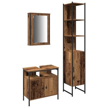 Waschbeckenschrank mit integriertem Waschbecken Altholz