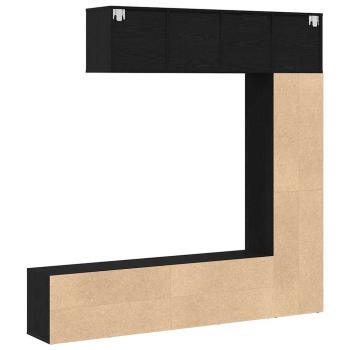 Bücherregale 3 Stück Schwarz Eiche 36x30x143 cm Holzwerkstoff