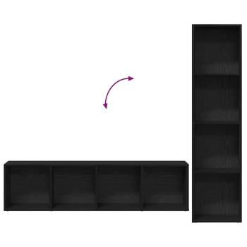 Bücherregale 3 Stück Schwarz Eiche 36x30x143 cm Holzwerkstoff