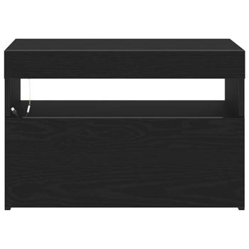 Nachttisch mit LED-Leuchten Schwarz Eiche 60x35x40 cm Holzwerkstoff