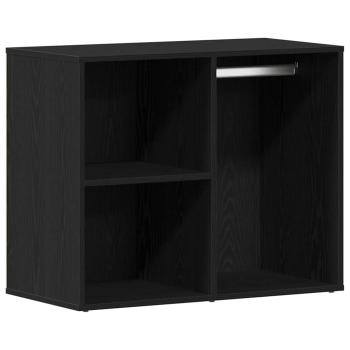 Schminktischset mit LED in Schwarz Eiche aus Holzwerkstoff, LED Schminktisch in Schwarz Eiche, 60x40x140 cm, aus Holzwerkstoff, Kosmetikschrank in Schwarz Eiche, 80x40x75 cm, aus Holzwerkstoff, Kosmetikschrank in Schwarz Eiche - 80x40x65 cm, aus Holzwerks