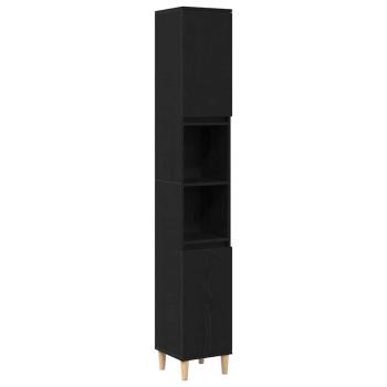 3-teiliges Badezimmer Schrank Set Schwarze Eiche Holzwerkstoff