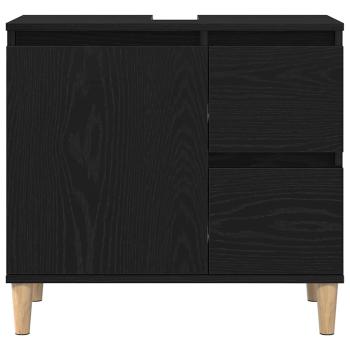 3-teiliges Badezimmer Schrank Set Schwarze Eiche Holzwerkstoff