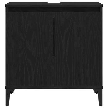 3-teiliges Badezimmermöbel Set Schwarze Eiche Holzwerkstoff