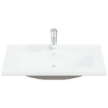 Waschbecken-Schränkchen mit integriertem Becken Schwarze Eiche Holzwerkstoff