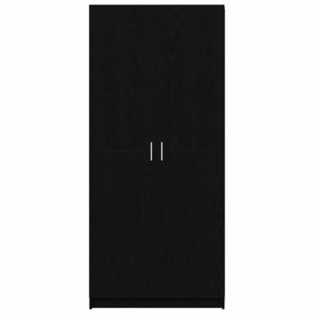 Kleiderschrank Schwarz Eiche 80x51x180 cm Werkstoff