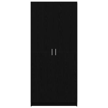 Kleiderschrank Schwarz Eiche 80x51x180 cm Werkstoff