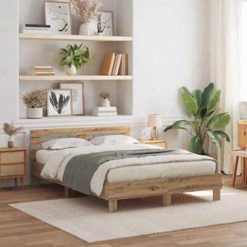 ARDEBO.de - Holz Bettgestell Künstlerische Eiche Holz 150 x 200 cm