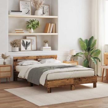 ARDEBO.de - Holz Bettgestell Reclaimed Wood 140 x 190 cm Verstellbar