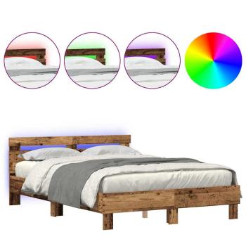 Holz Bettgestell Reclaimed Wood 140 x 190 cm Verstellbar