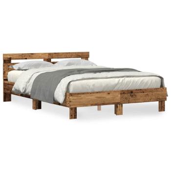 Holz Bettgestell Reclaimed Wood 140 x 190 cm Verstellbar