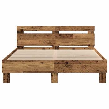 Holz Bettgestell Reclaimed Wood 140 x 190 cm Verstellbar