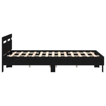 Schwarzes Bettgestell Schwarze Eiche Holz 140 x 190 cm Langlebig