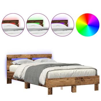 Bettgestell aus Holzwerkstoff Alte Holzoptik Holzwerkstoff