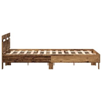 Bettgestell aus Holzwerkstoff Alte Holzoptik Holzwerkstoff