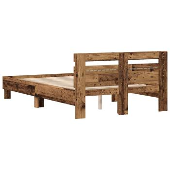Bettgestell aus Holzwerkstoff Alte Holzoptik Holzwerkstoff