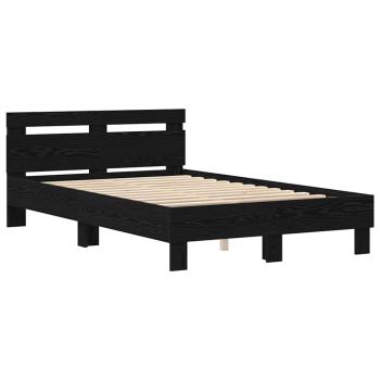 Lattenbettgestell Schwarz Eiche Holzwerkstoff 120 x 190 cm