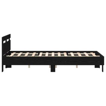 Lattenbettgestell Schwarz Eiche Holzwerkstoff 120 x 190 cm
