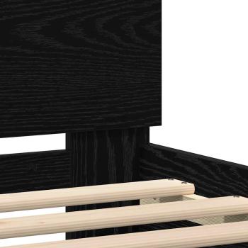 Lattenbettgestell Schwarz Eiche Holzwerkstoff 120 x 190 cm