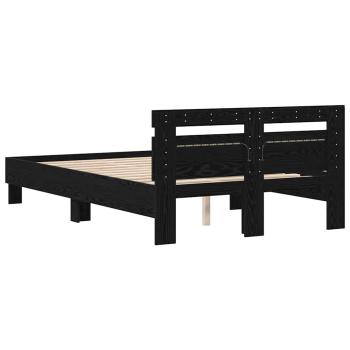 Lattenbettgestell Schwarz Eiche Holzwerkstoff 120 x 190 cm