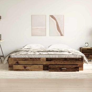 Bett mit Schubladen Altholz 180x200 cm Holzwerkstoff