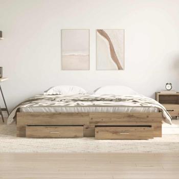 Bett mit Schubladen Artisan Eiche 180x200 cm Holzwerkstoff
