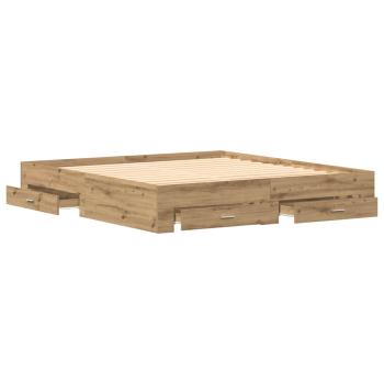 Bett mit Schubladen Artisan Eiche 180x200 cm Holzwerkstoff