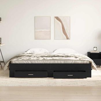 Bett mit Schubladen Schwarz Eiche 180x200 cm Holzwerkstoff