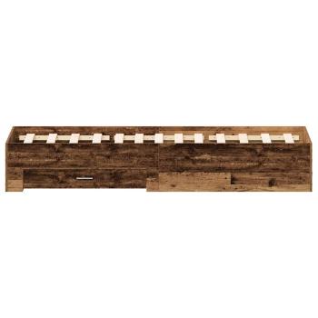 Bettrahmen mit Schubladen Altholz 120 x 200 cm Holzwerkstoff