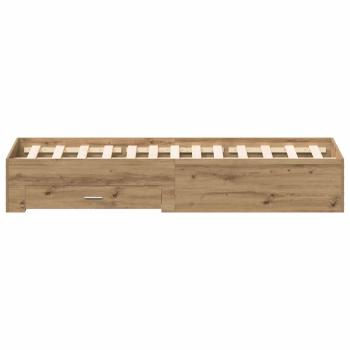 Bettgestell mit Schubladen Eiche Holzwerkstoff 140 x 190 cm