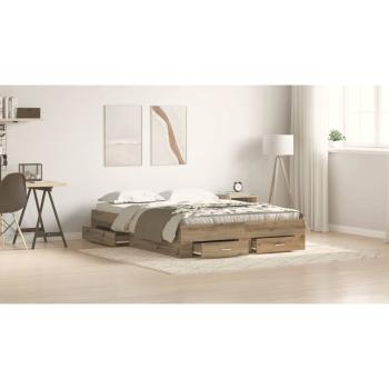Bettgestell mit Schubladen Eiche Holzwerkstoff 140 x 190 cm
