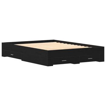 Bettgestell mit Schubladen Schwarze Eiche Holzwerkstoff