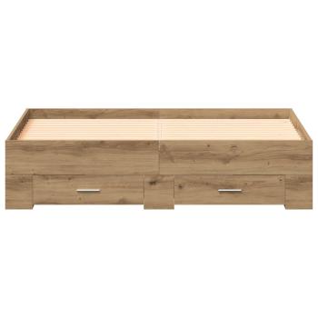 Bett mit Schubladen Artisan Eiche 135x190 cm Holzwerkstoff