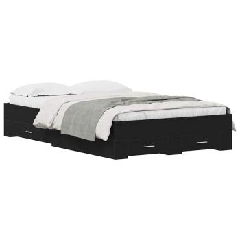 Bett mit Schubladen Schwarz Eiche 120x190 cm Holzwerkstoff