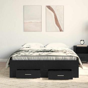 Bett mit Schubladen Schwarz Eiche 120x190 cm Holzwerkstoff