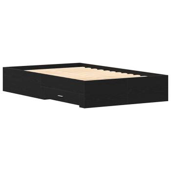 Bett mit Schubladen Schwarz Eiche 120x190 cm Holzwerkstoff