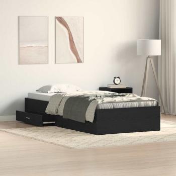 ARDEBO.de - Bettgestell Schwarz Eiche 100x200 cm Holzwerkstoff