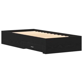 Bettgestell Schwarz Eiche 100x200 cm Holzwerkstoff