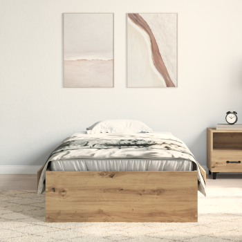 Bettrahmen mit Speicher Artisan-Eiche 90 x 200 cm Holzwerkstoff