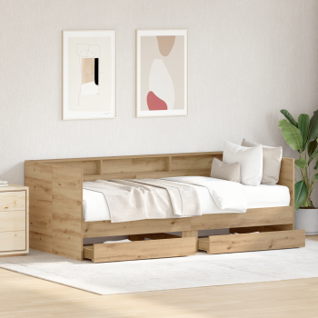 Tagesbett mit Schubladen Artisan Eiche Holzwerkstoff 90 x 200 cm