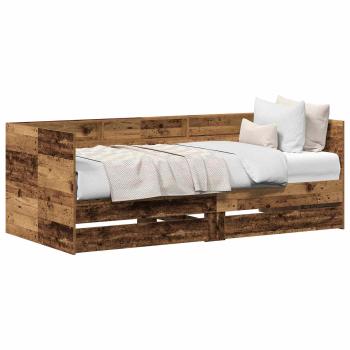 Tagesbett mit Schubladen Alte Holzoptik Holzwerkstoff 90 x 190 cm