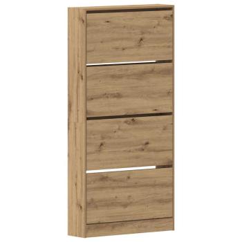 Schuhschrank Handwerkliche Eiche Holzwerkstoff 80 x 21 x 163.5 cm