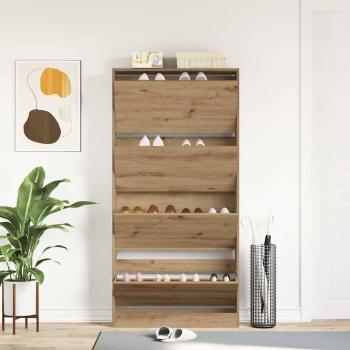 Schuhschrank Handwerkliche Eiche Holzwerkstoff 80 x 21 x 163.5 cm
