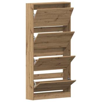 Schuhschrank Handwerkliche Eiche Holzwerkstoff 80 x 21 x 163.5 cm