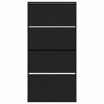 ARDEBO.de - Schuhschrank Schwarzes Eichenholz Holzwerkstoff 80 x 21 x 163,5 cm