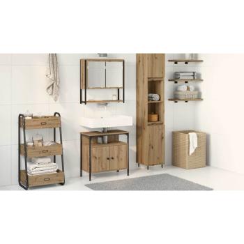 2-teiliger Badezimmermöbel-Set aus Artisan Eiche, engineered wood