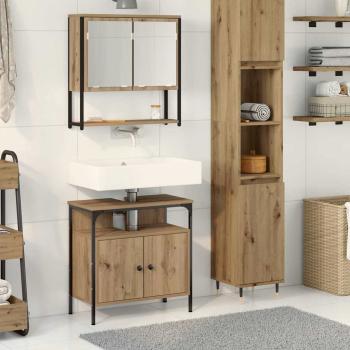 2-teiliger Badezimmermöbel-Set aus Artisan Eiche, engineered wood